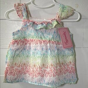 Nannette Girl Rainbow Butterfly Lined Sleeveless Top